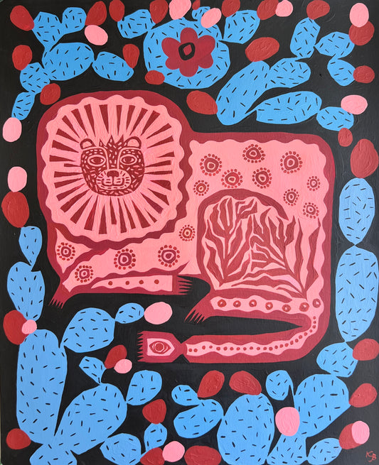 Lion in the Cacti